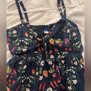 Old Navy Black Floral Top with Multicolor Accents